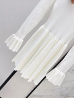 Collar Tie Flare Sleeve Knit Dress