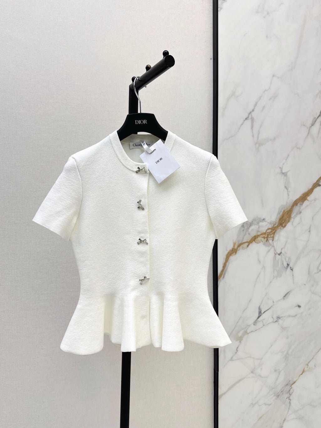 Metal Buckle Peplum Top