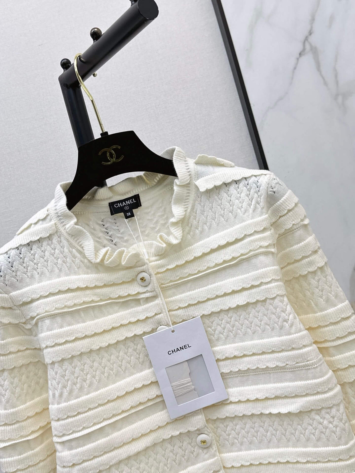 Ruffle Layered Knit Cardigan