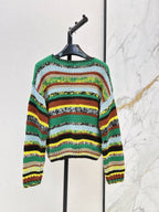 Multi Color Stripe Chunky Sweater