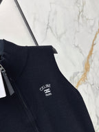 Mock Neck Zip Knit Vest