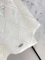 Openwork Diamond Sequin Knit Top