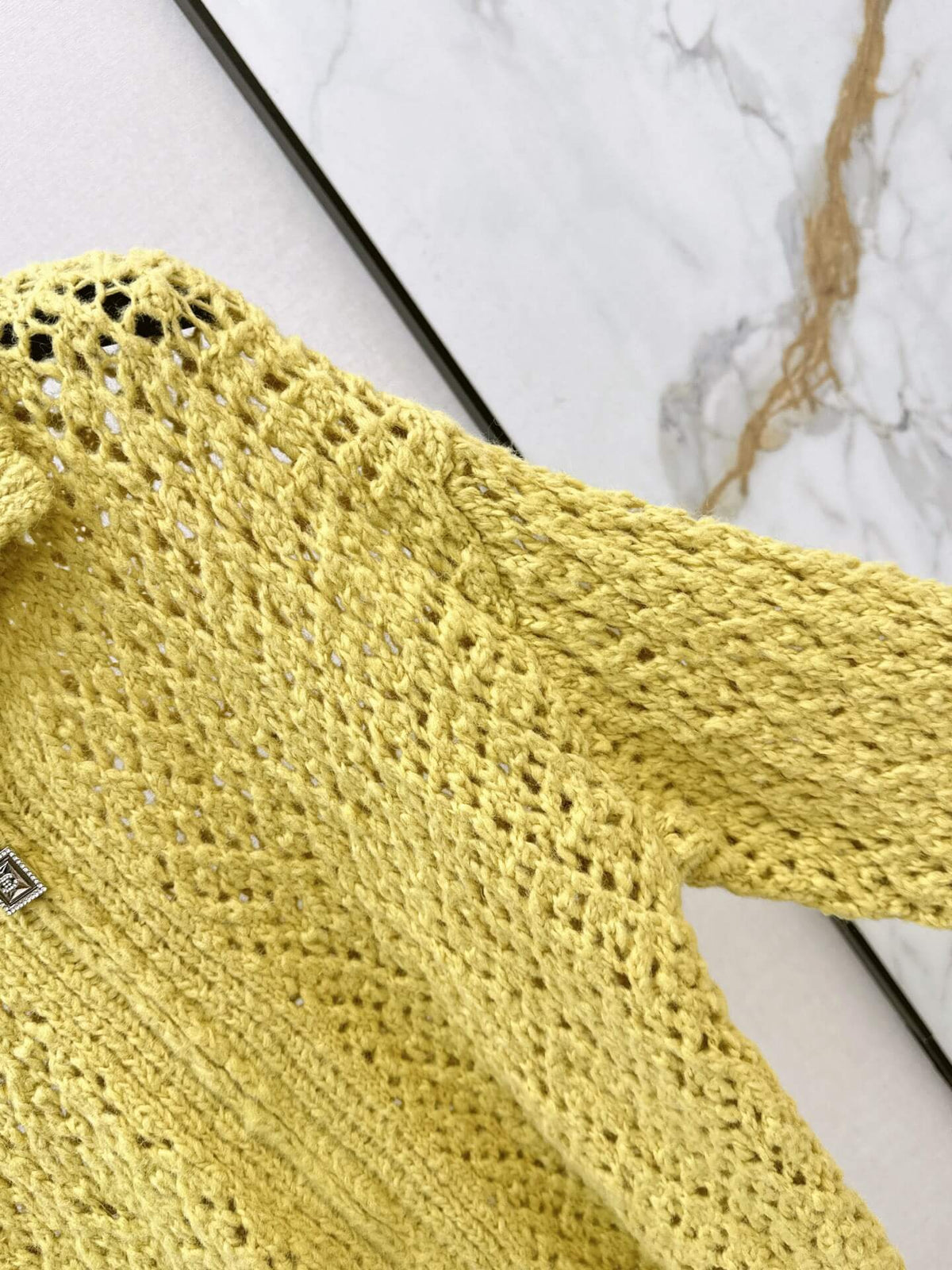 Chunky Mesh Knit Cardigan