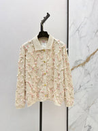 Diamond Ribbon Collared Knit Cardigan