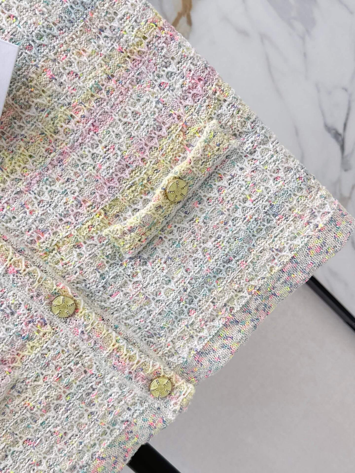 Pastel Fleck Round Neck Knit Vest