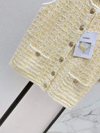 Textured Gold Button Knit Vest