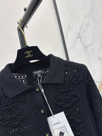 Hollow Embroidery Knit Cardigan