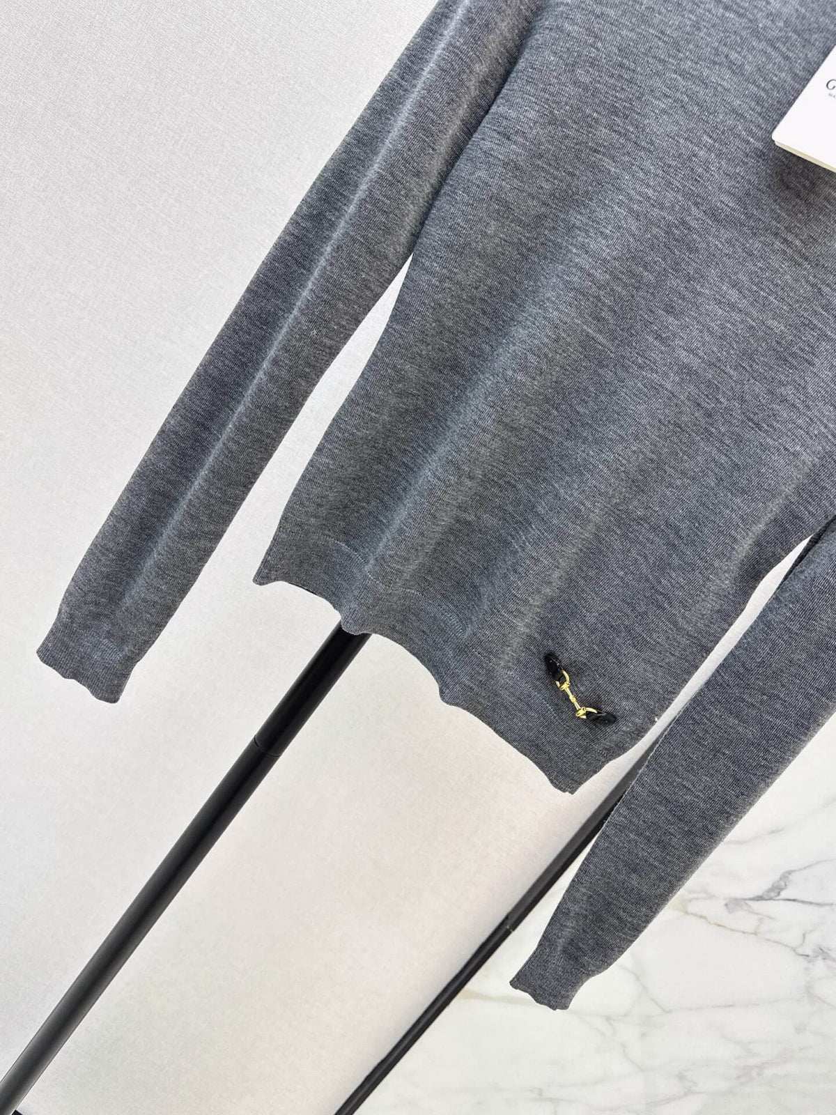 Minimal Gray Stand Collar Long Sleeve