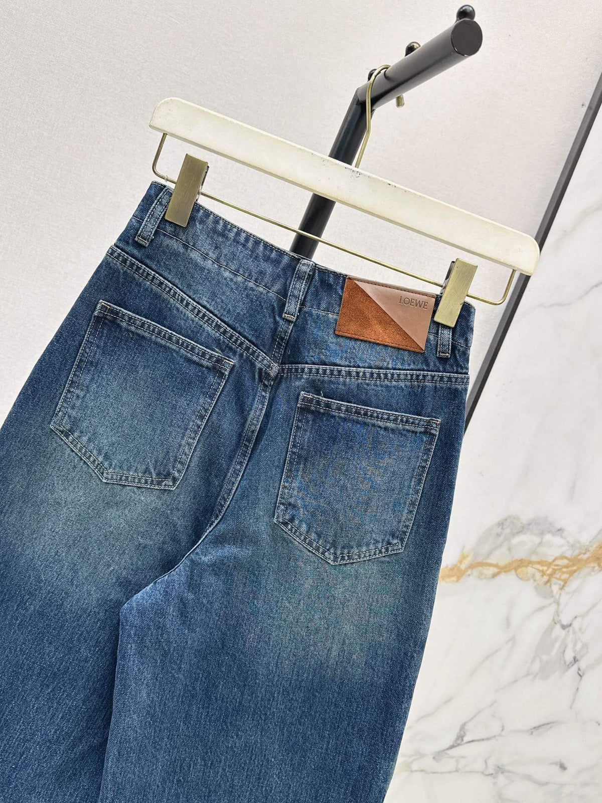Segmented Baggy Denim Pants