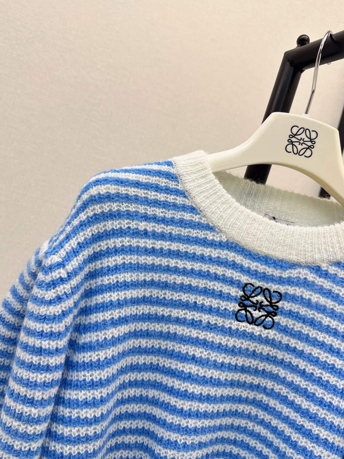 Pom Pom Detail Striped Knit Sweater