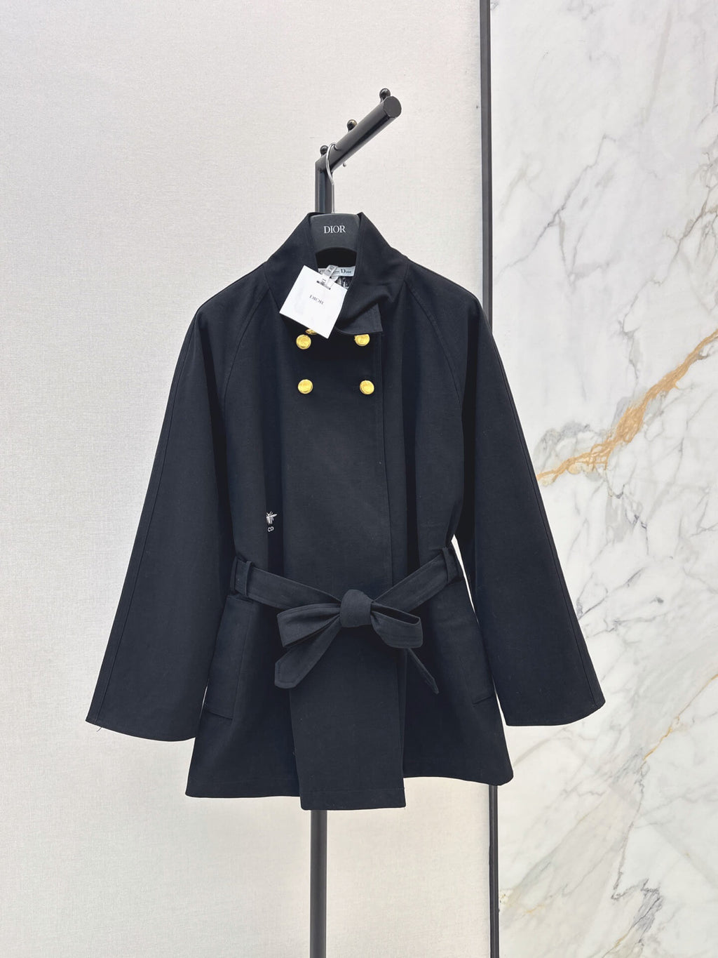 Double Gold Button Tie Waist Coat