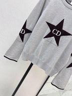 Star Pattern Long Sleeve Knit Top
