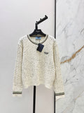 Speckled Cable Knit Crew Cardigan