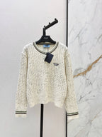 Speckled Cable Knit Crew Cardigan