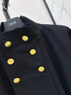 Double Gold Button Tie Waist Coat