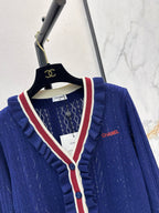 Stripe Button Front Knit Cardigan