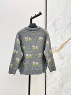 Vintage Flower Raglan Sleeve Cardigan