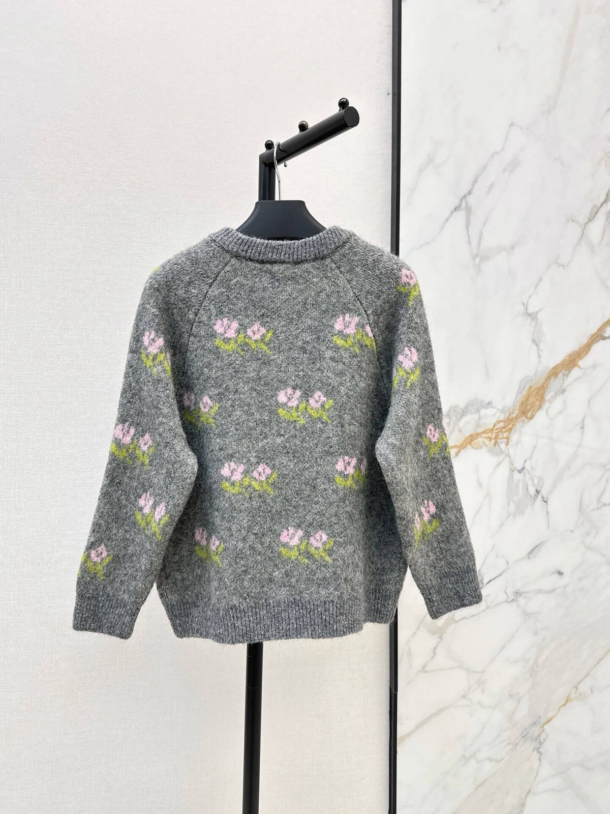 Vintage Flower Raglan Sleeve Cardigan