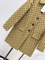 Monogram Collared Mid-Length Coat