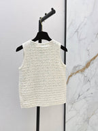 Textured Gold Button Knit Vest
