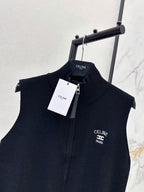 Mock Neck Zip Knit Vest