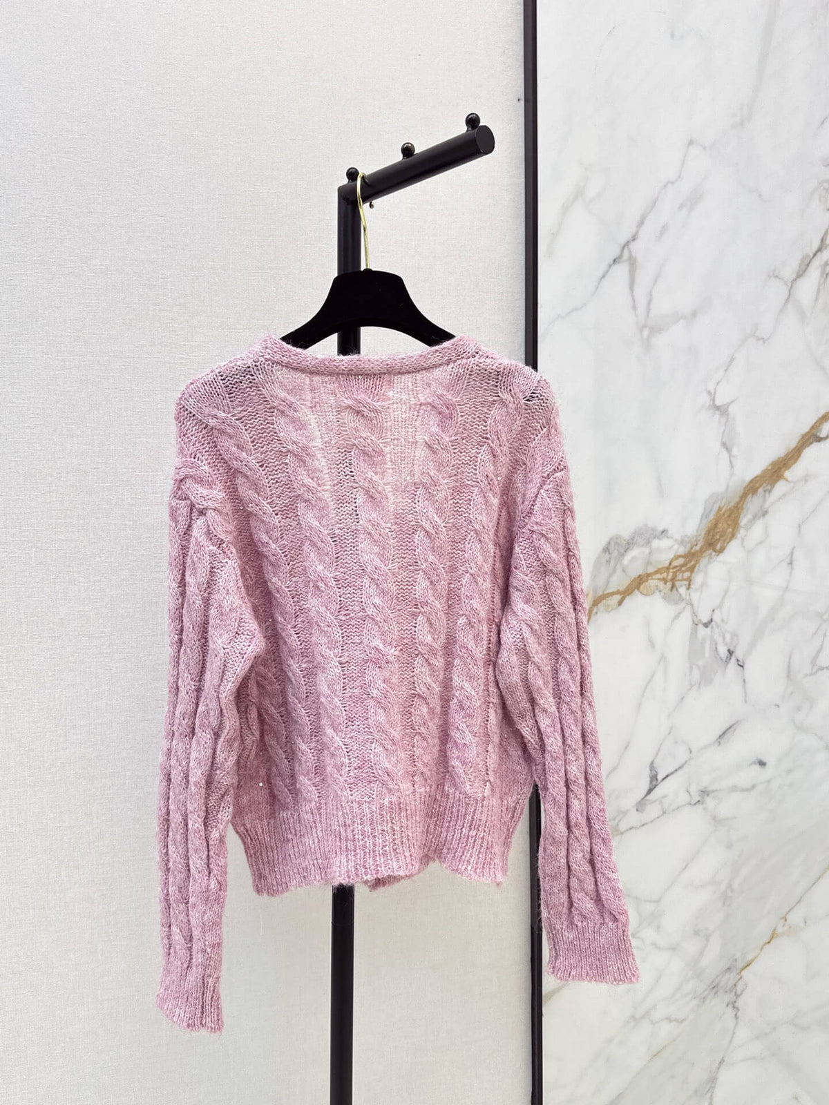 Cable Knit V-Neck Cardigan