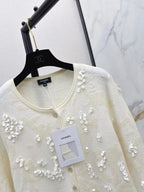 Neck 3D Sequin Knit Cardigan
