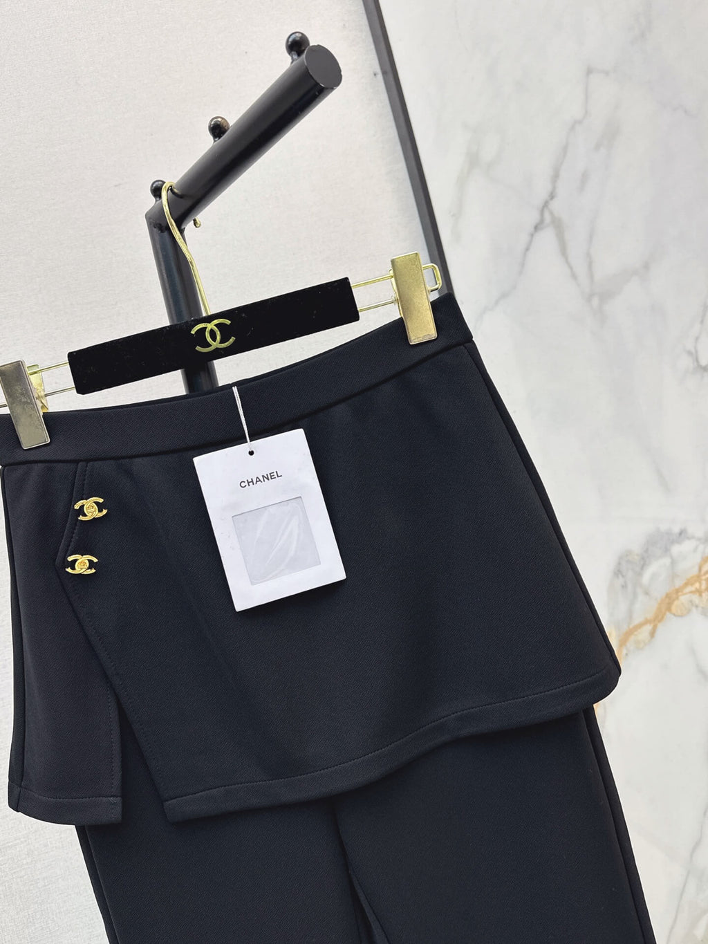 Fake Two-Piece Skirt Flare Pants