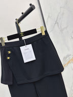 Fake Two-Piece Skirt Flare Pants