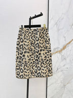 Leopard Tweed Jacket Skirt Set
