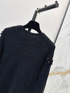 Neck 3D Sequin Knit Cardigan