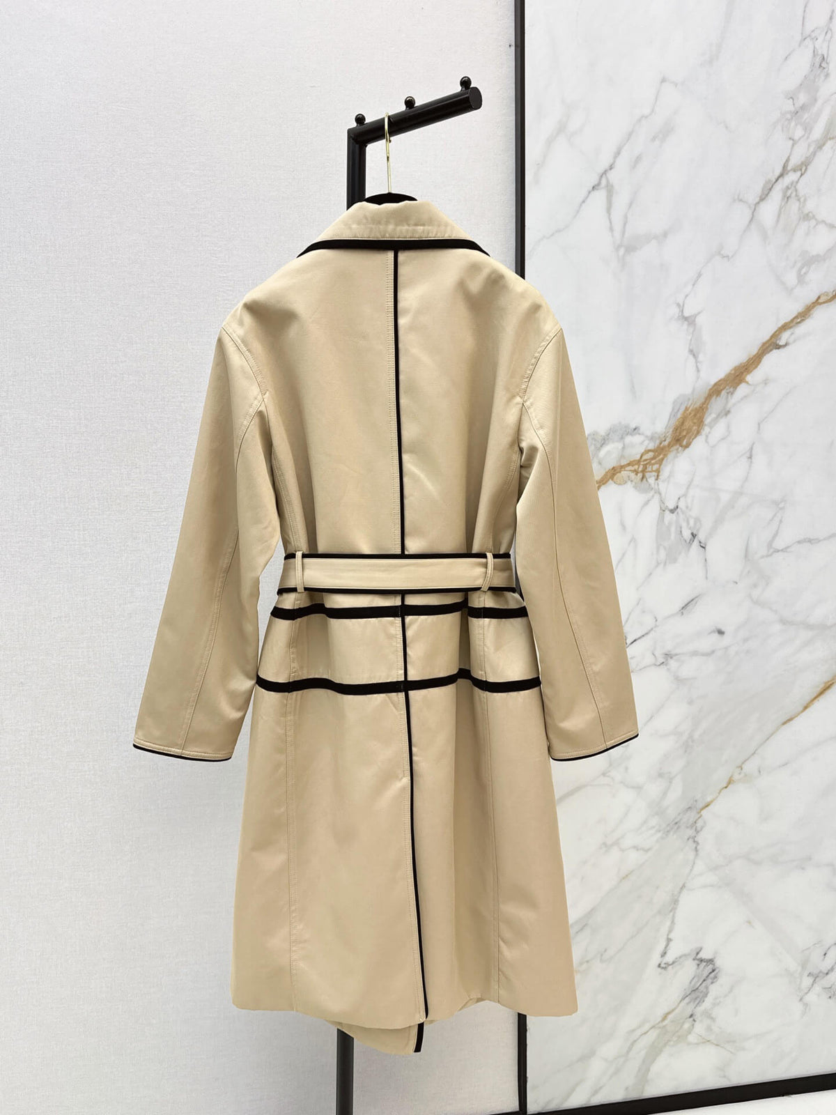 Double Breasted Belted Long Coat