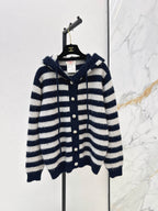 Stripe Button Knit Jacket