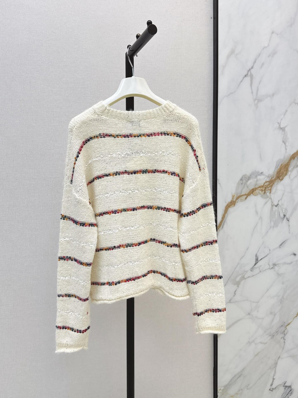 Multi‑color Striped Loose Knit Top