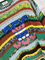 Multi Color Stripe Chunky Sweater