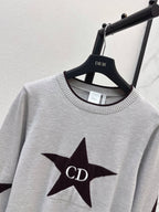 Star Pattern Long Sleeve Knit Top