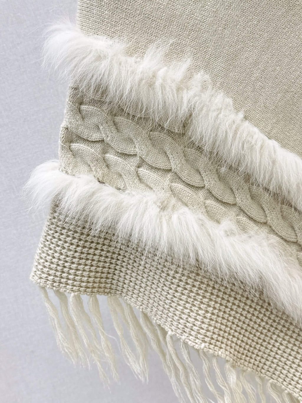 Turtleneck Fringe Knit Poncho