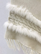 Turtleneck Fringe Knit Poncho