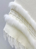 Turtleneck Fringe Knit Poncho