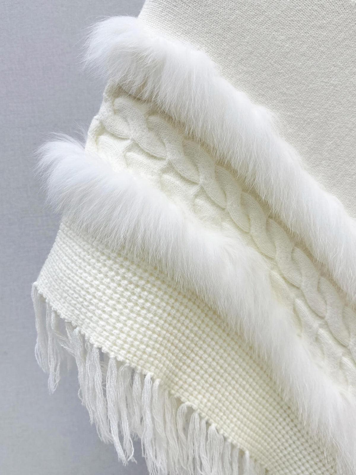 Turtleneck Fringe Knit Poncho