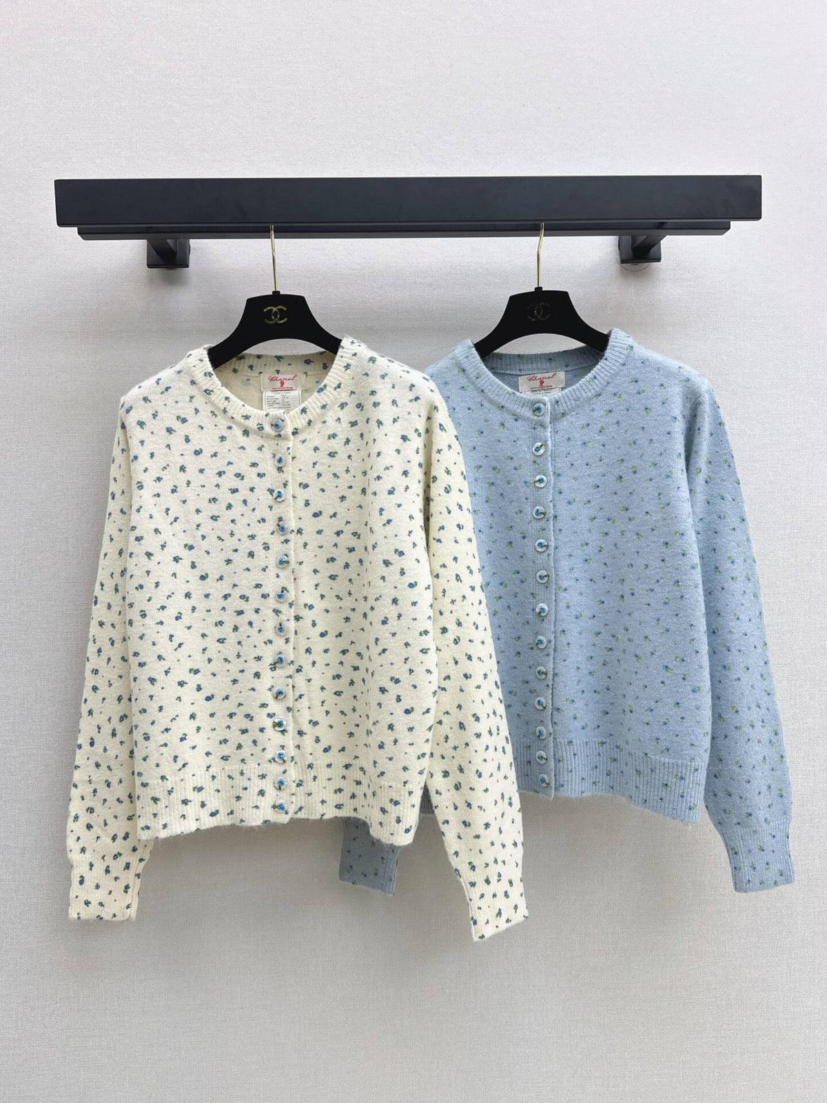 Round Neck Dotted Sweater Jacket