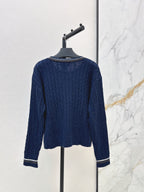 Speckled Cable Knit Crew Cardigan