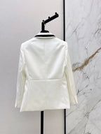 Trim Shawl Collar Fitted Suit Jacket