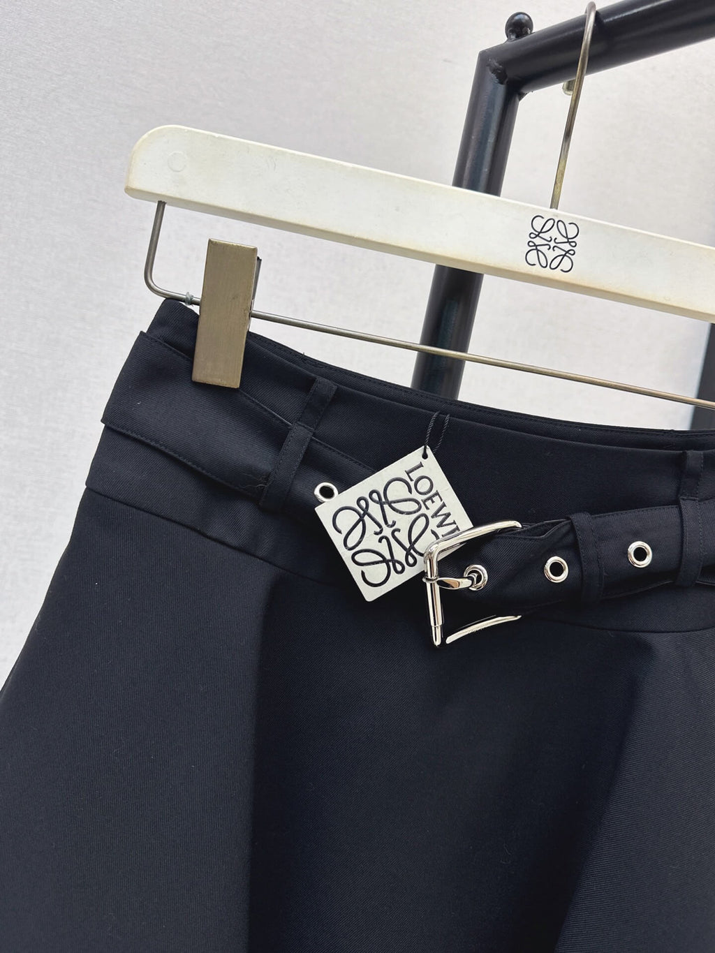 Belted A-line Mini Skirt