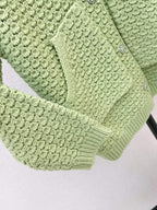 Light Green Hollow Knit Cardigan