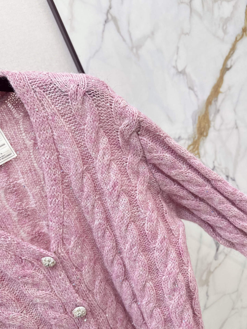 Cable Knit V-Neck Cardigan