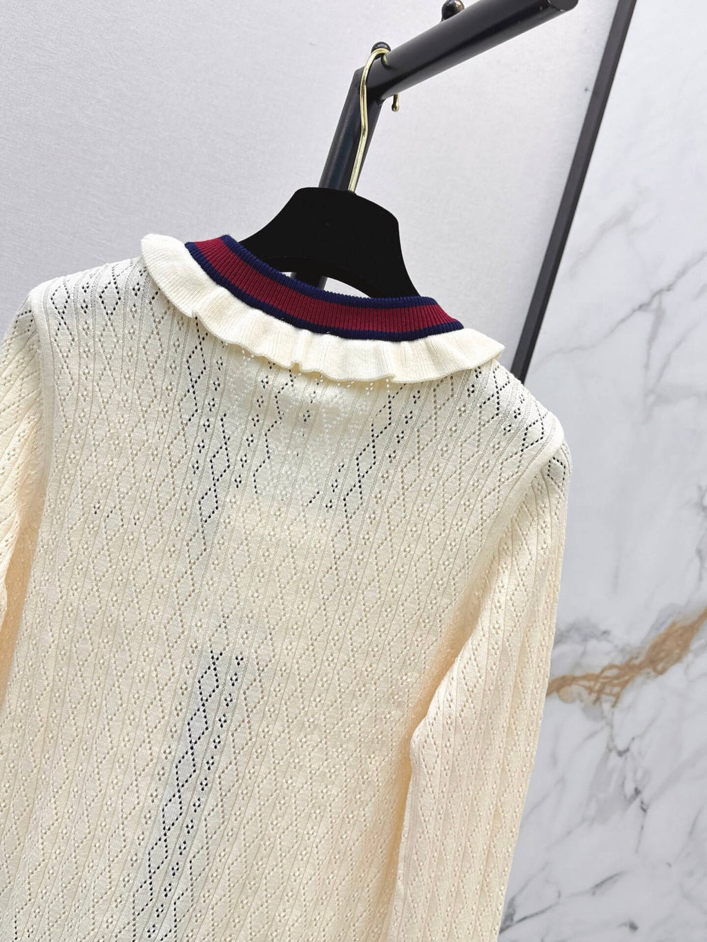 Stripe Button Front Knit Cardigan