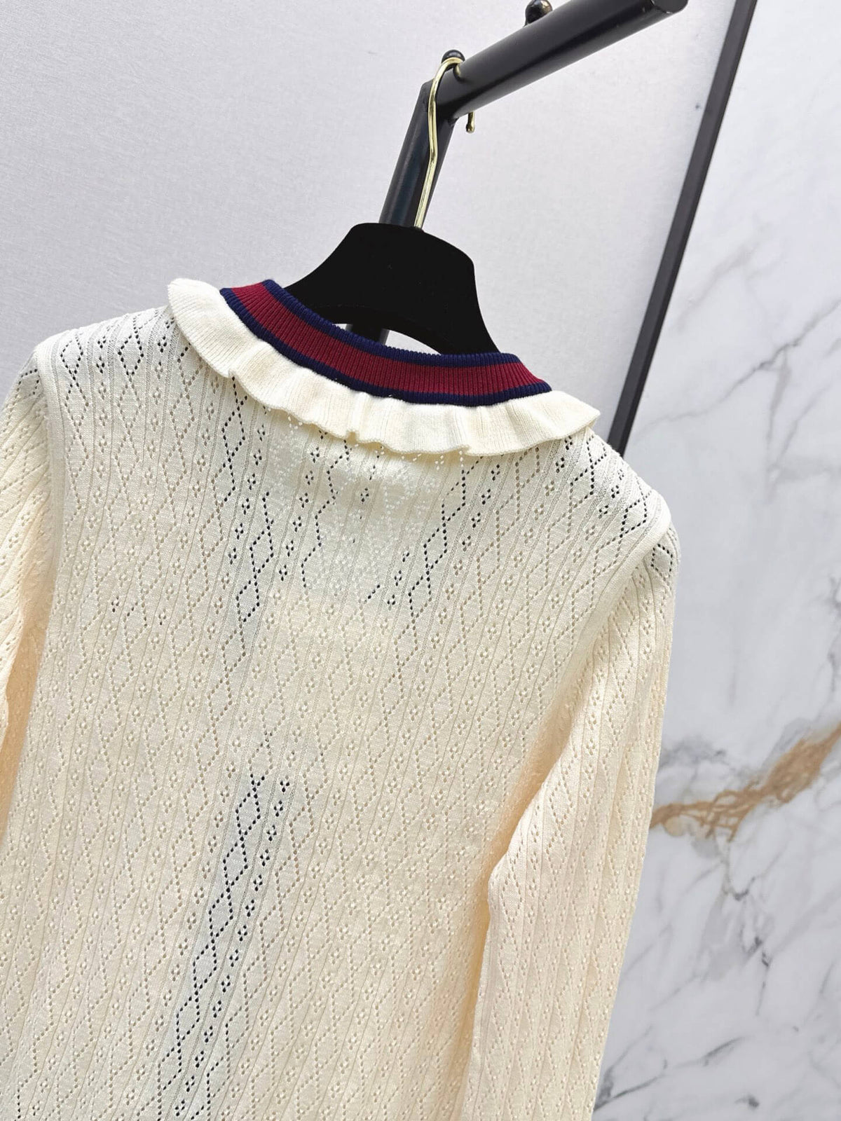 Stripe Button Front Knit Cardigan