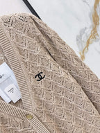 Diamond Hollow V-neck Knit Cardigan