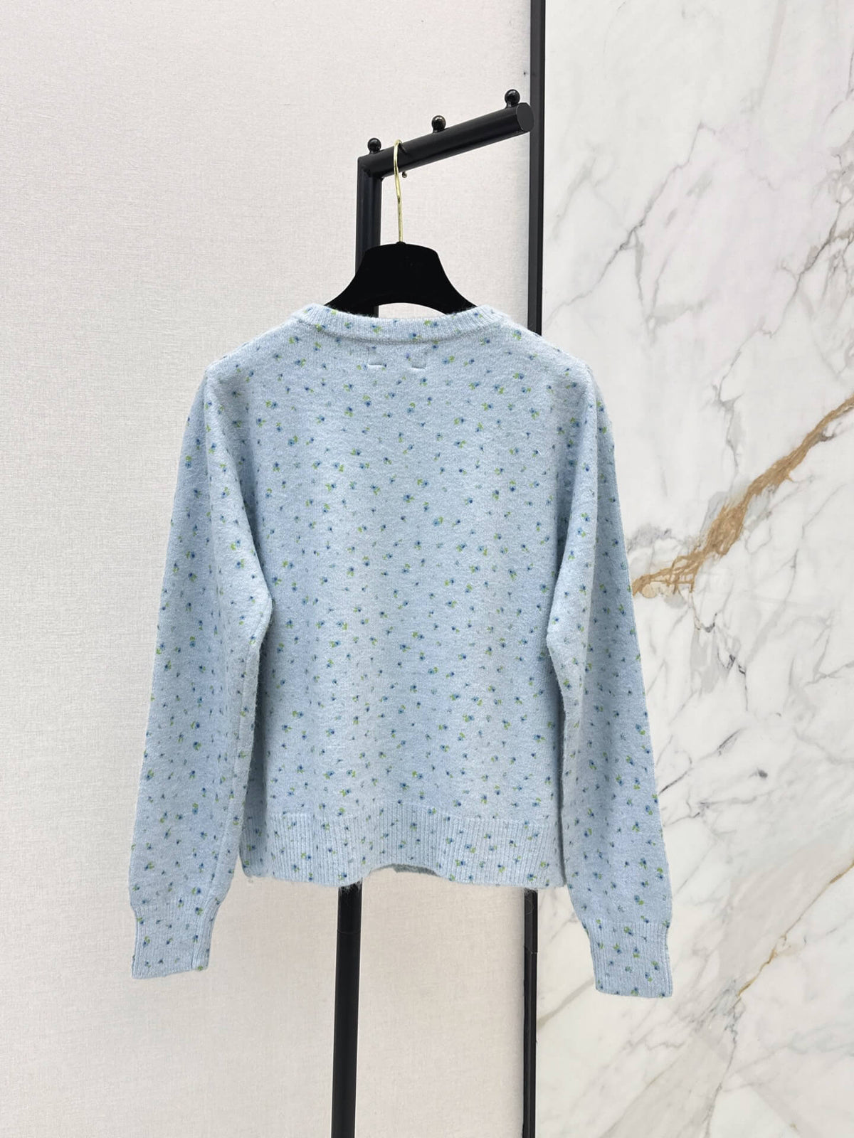 Round Neck Dotted Sweater Jacket